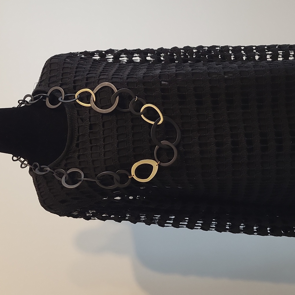 Crotched black holy top